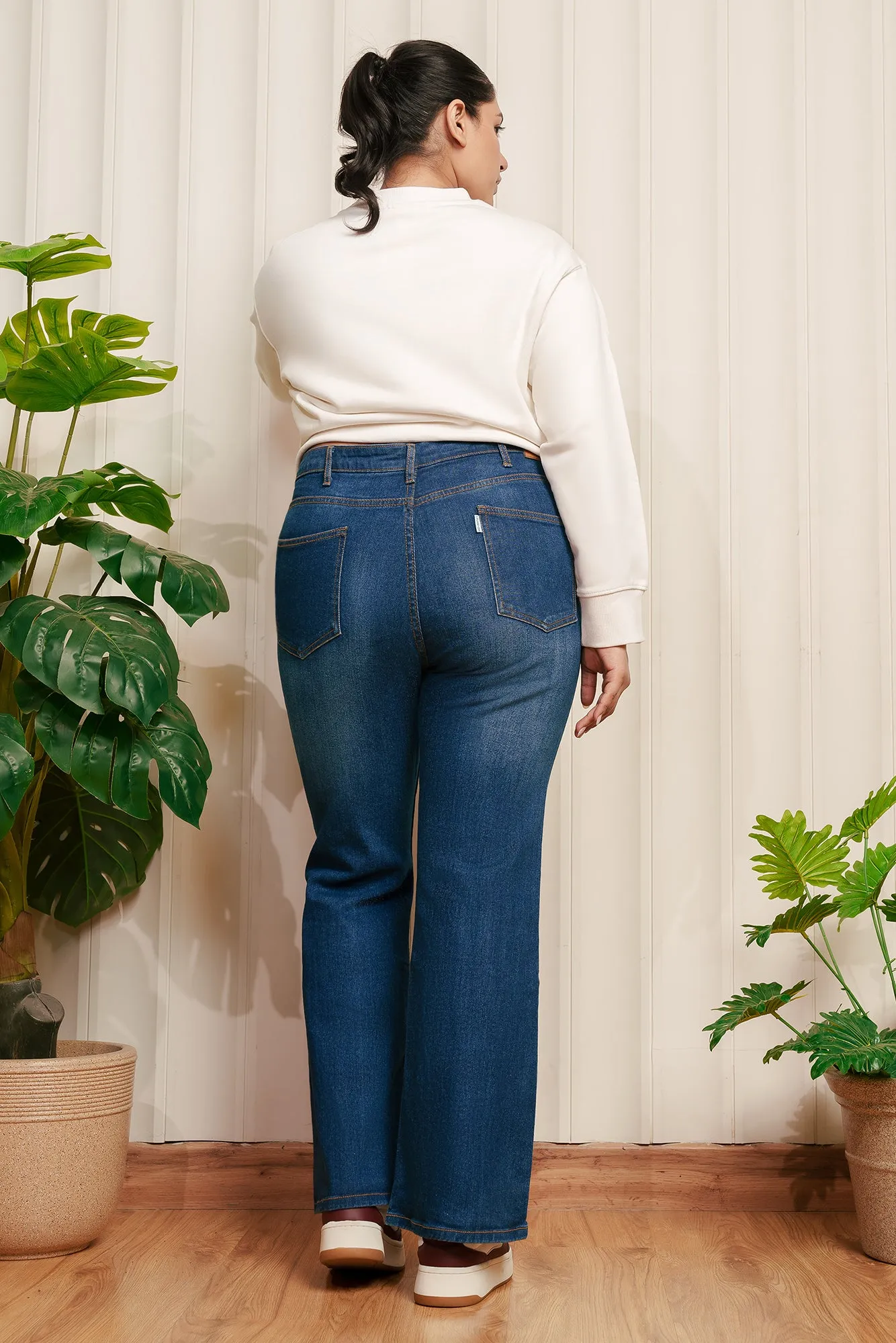 Gym Baddie Indigo Curve Bootcut Jeans