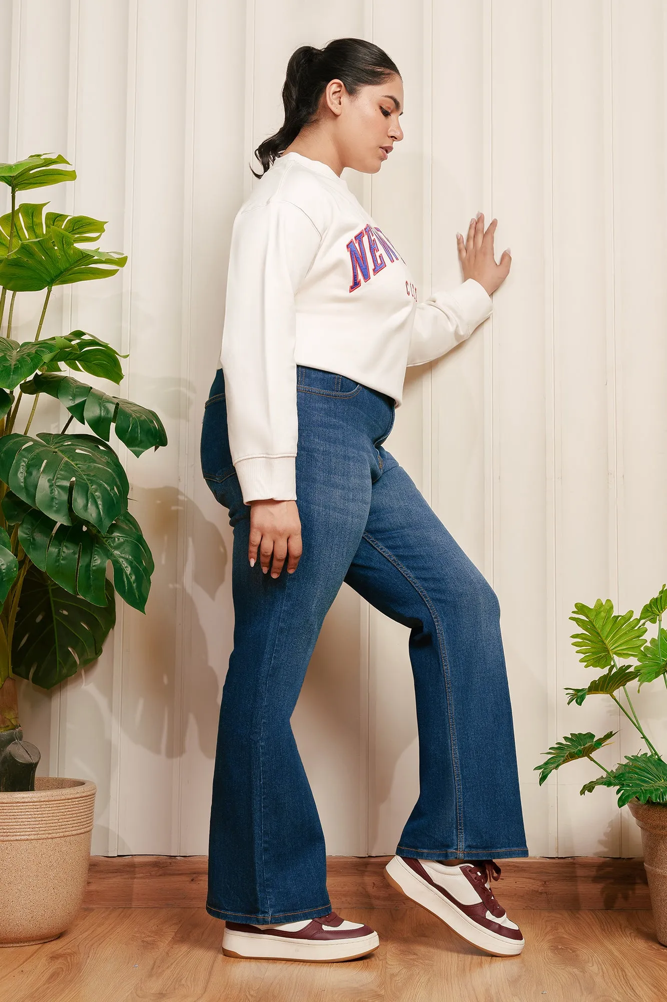 Gym Baddie Indigo Curve Bootcut Jeans