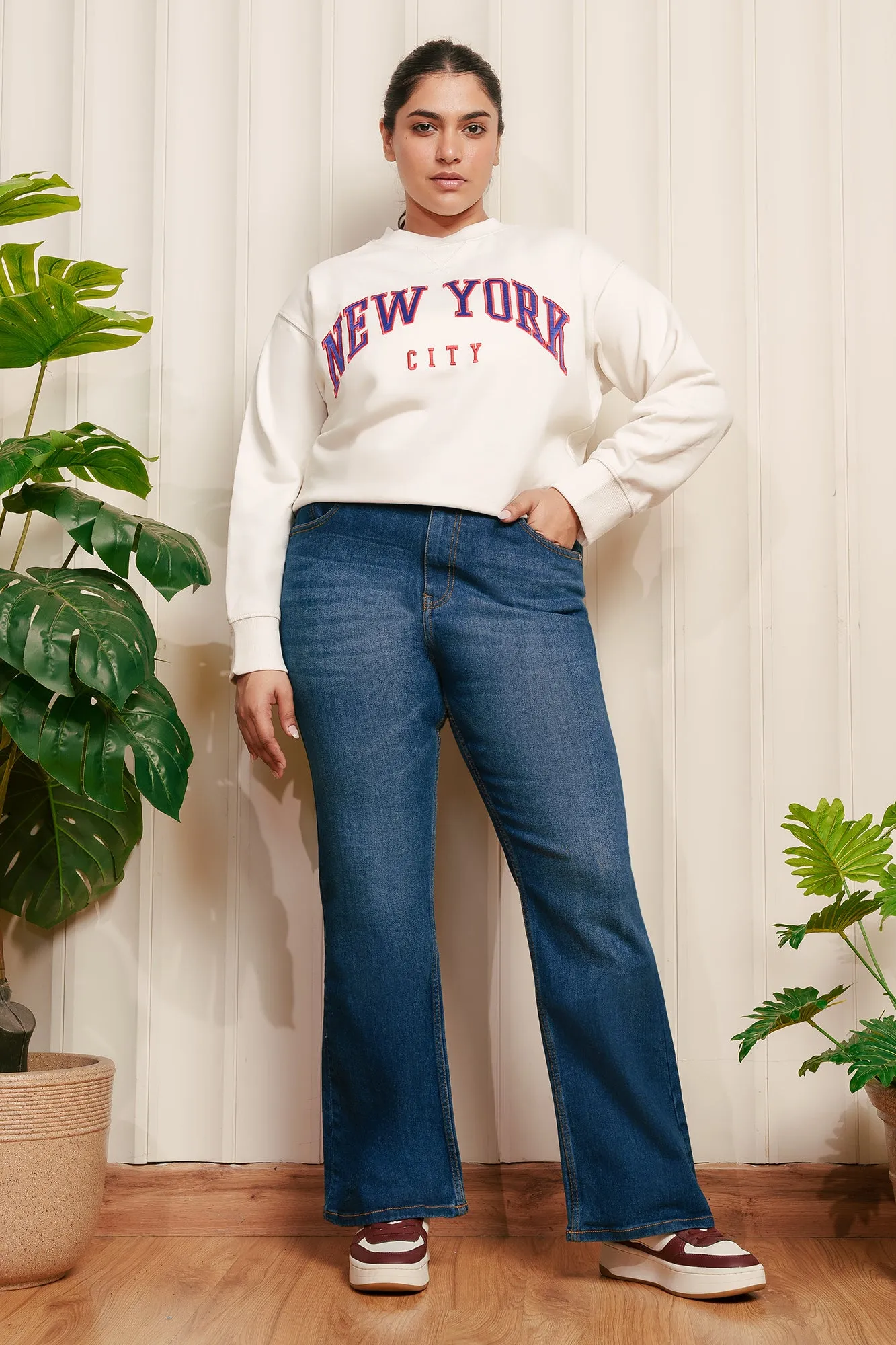 Gym Baddie Indigo Curve Bootcut Jeans