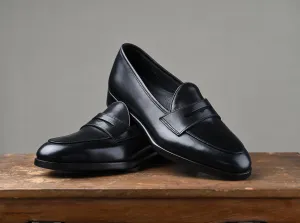 Handmade Black Leather Moccasins for Men