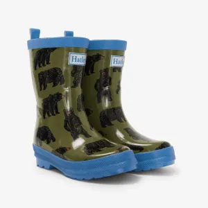 HATLEY Shiny Kids Rain Boots | Wild Bear size 5