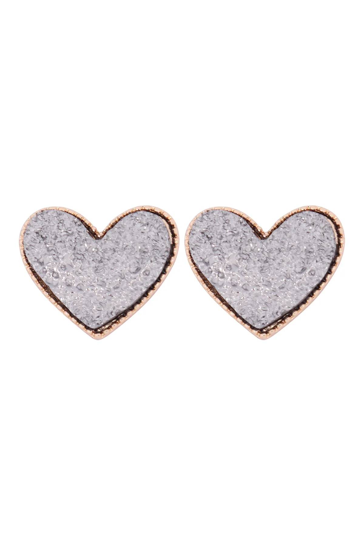 HEART DRUZY POST EARRINGS