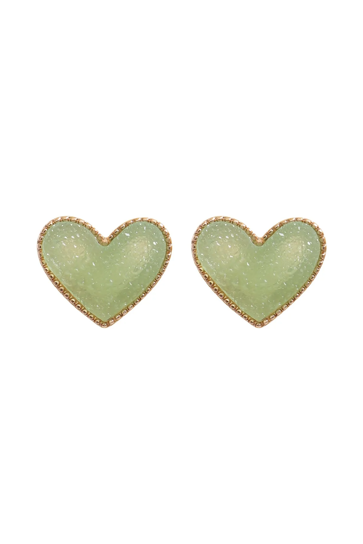 HEART DRUZY POST EARRINGS