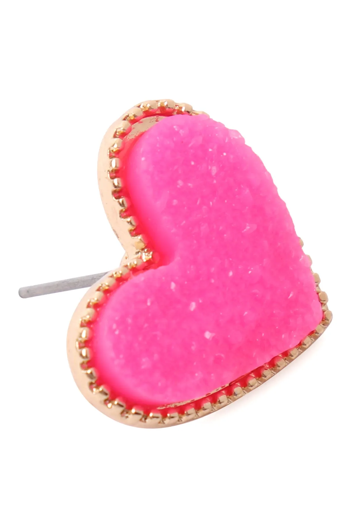 HEART DRUZY POST EARRINGS