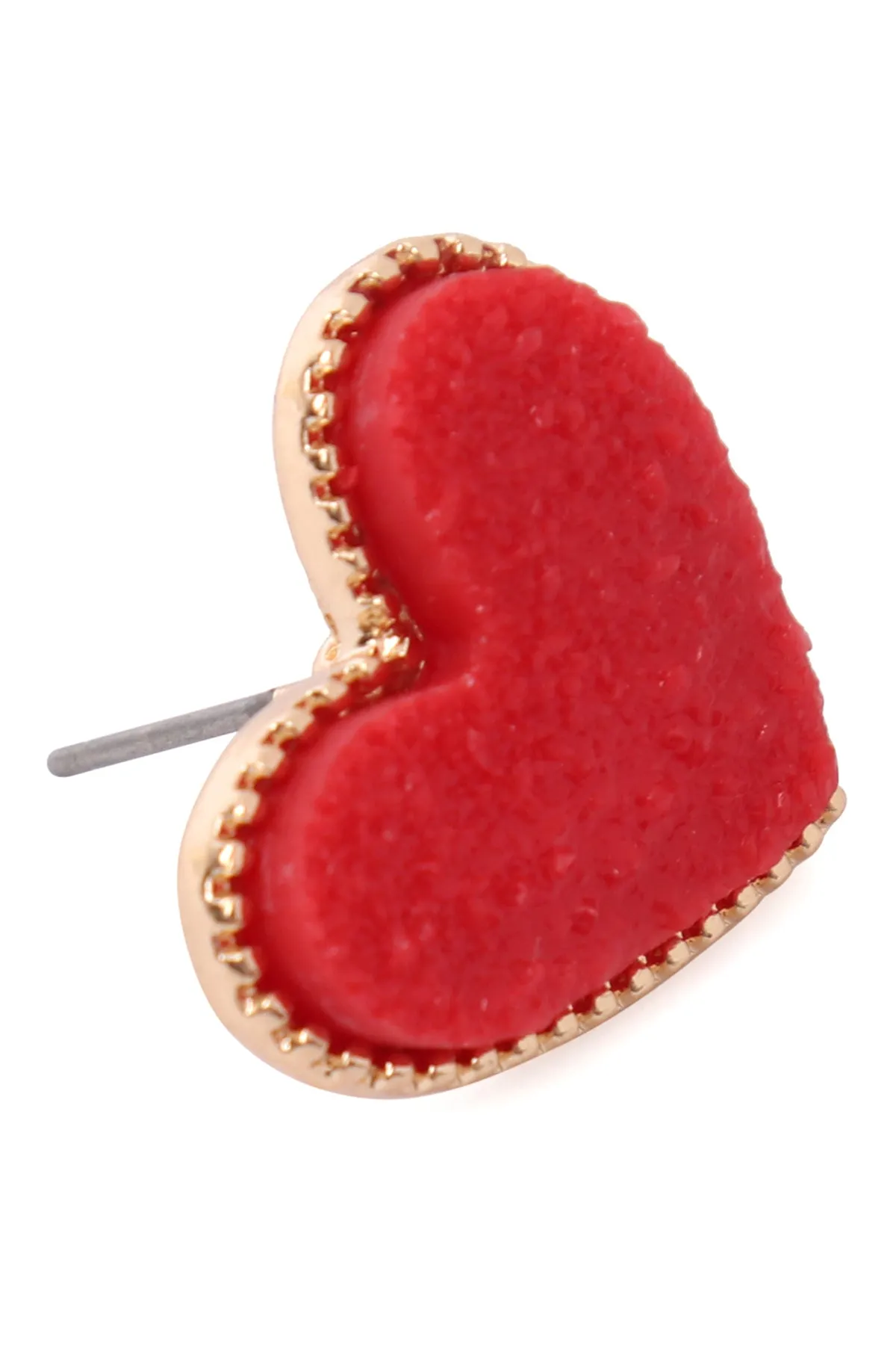 HEART DRUZY POST EARRINGS