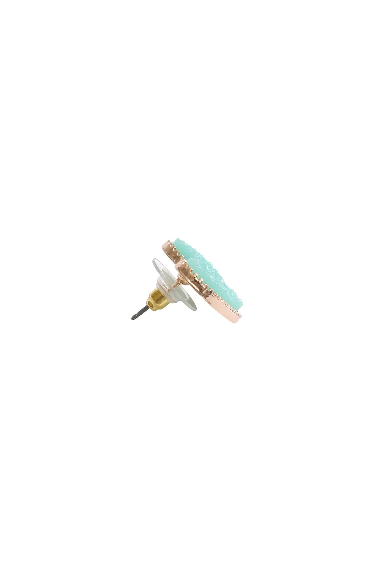 HEART DRUZY POST EARRINGS