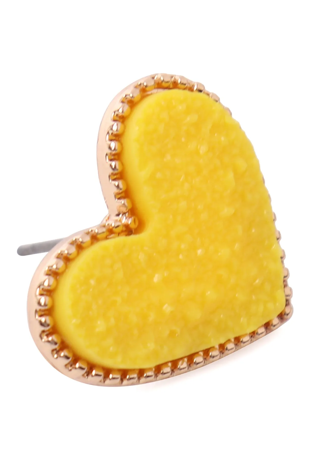 HEART DRUZY POST EARRINGS