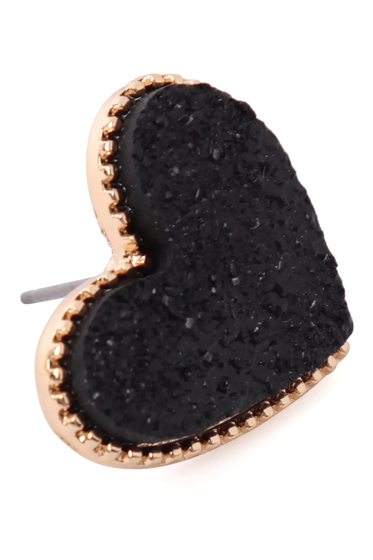 HEART DRUZY POST EARRINGS
