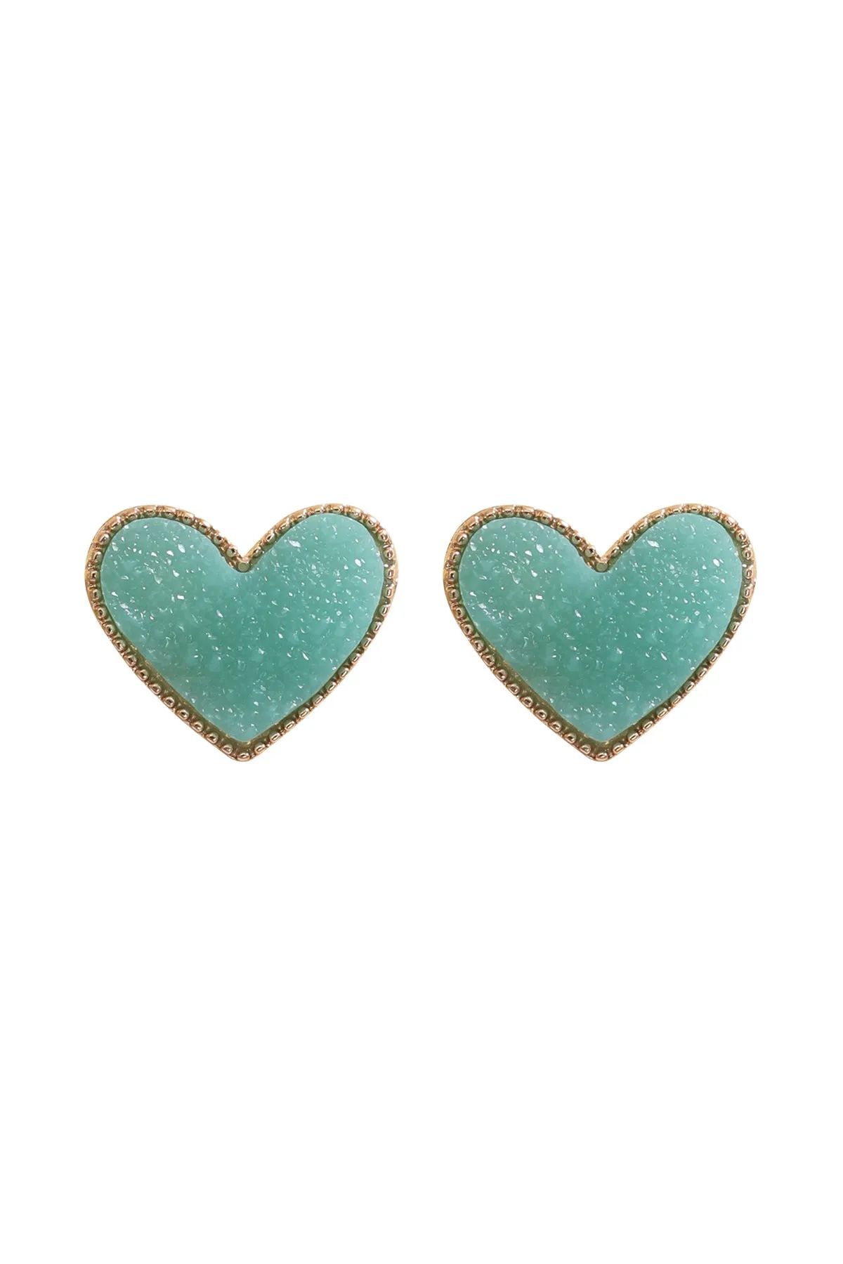 HEART DRUZY POST EARRINGS