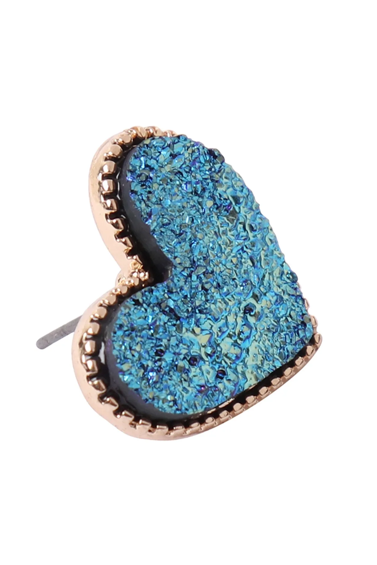 HEART DRUZY POST EARRINGS