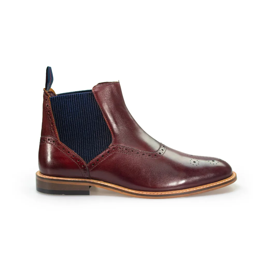 House of Cavani Moriarty Burgundy Chelsea Boots