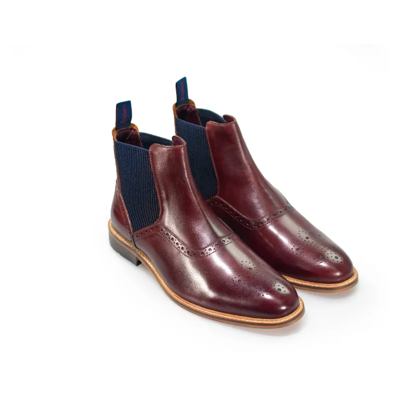 House of Cavani Moriarty Burgundy Chelsea Boots