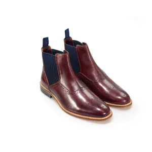 House of Cavani Moriarty Burgundy Chelsea Boots