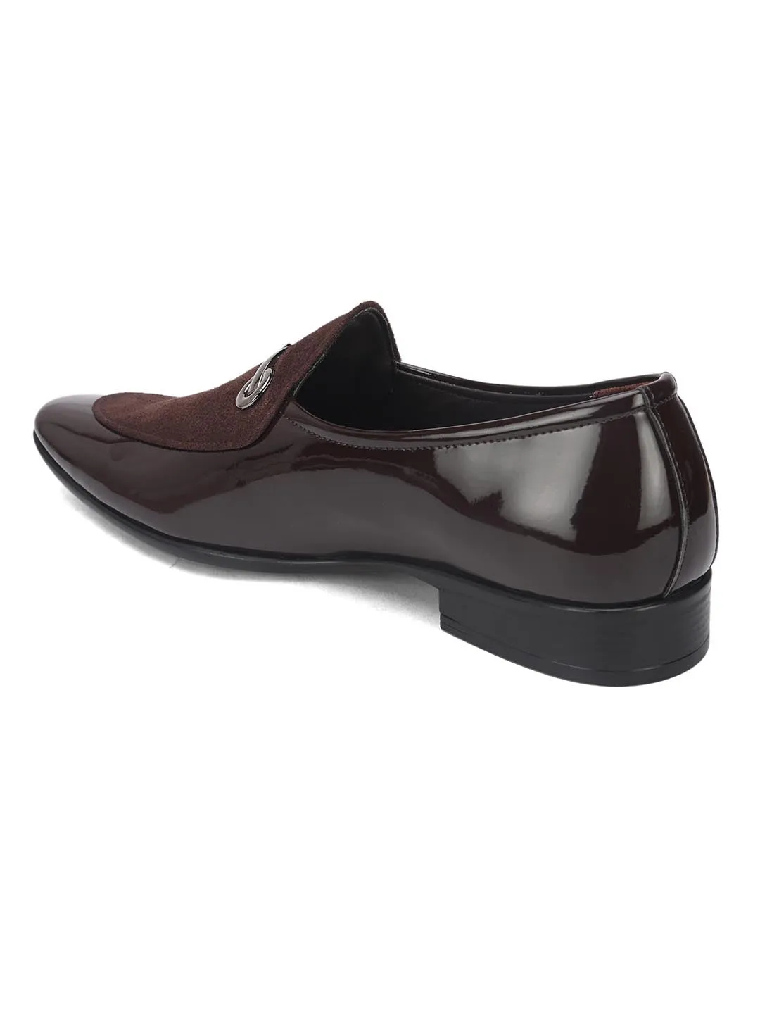 Hydes N Hues Men Brown Solid Formal Slip-Ons