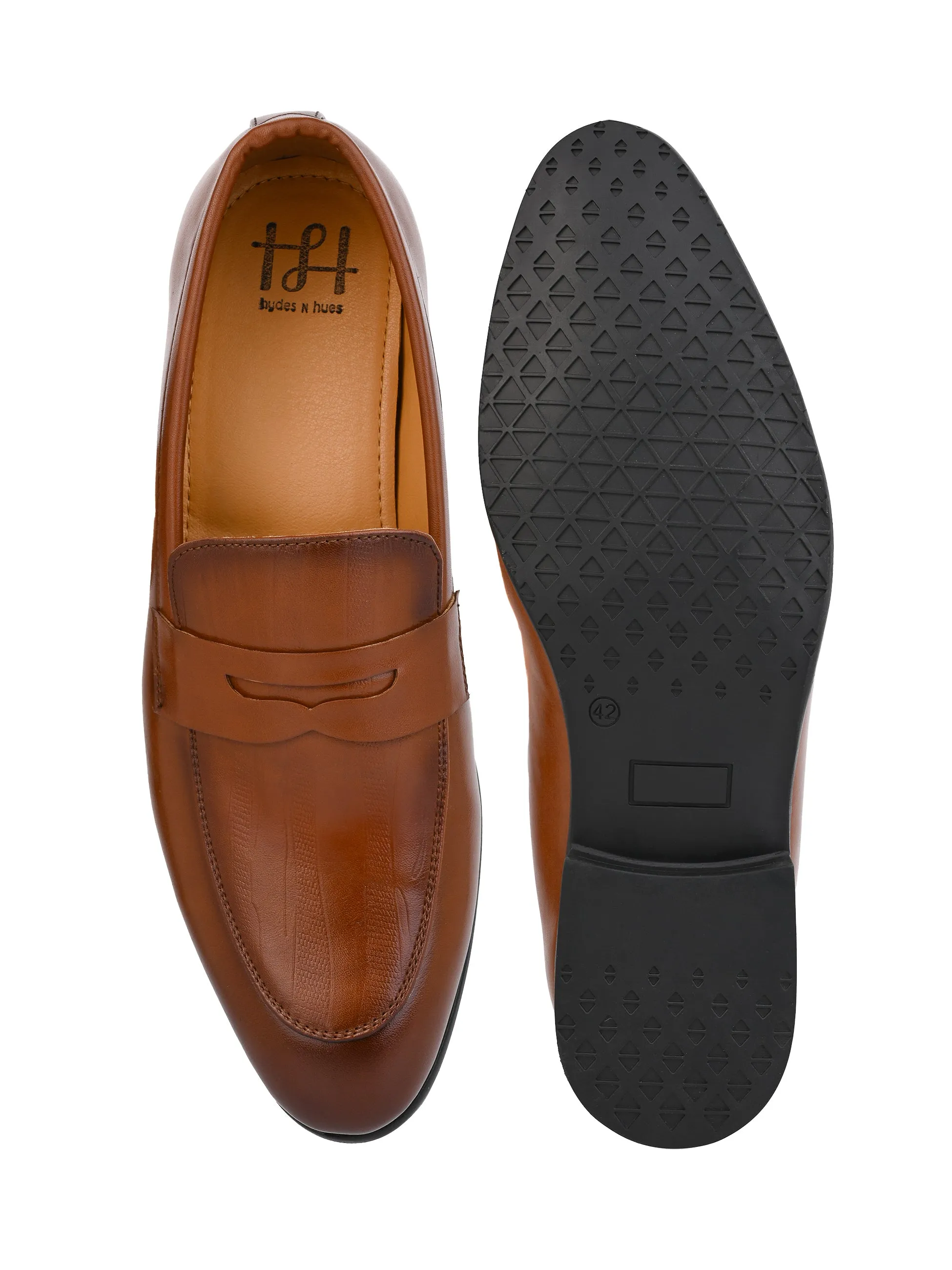 Hydes N Hues Tan Classical Formal Slip-On Shoe for Men