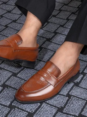 Hydes N Hues Tan Classical Formal Slip-On Shoe for Men