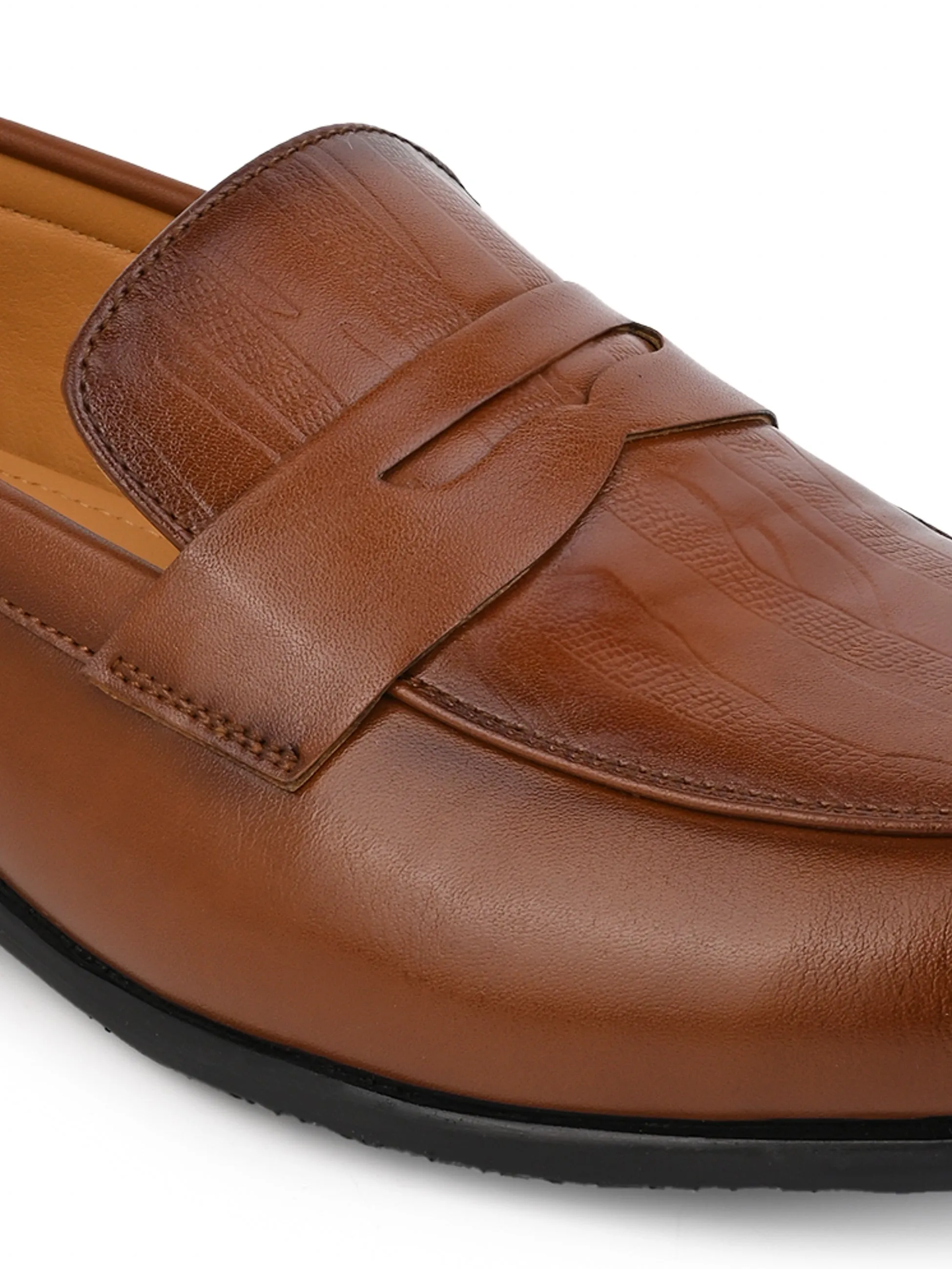 Hydes N Hues Tan Classical Formal Slip-On Shoe for Men