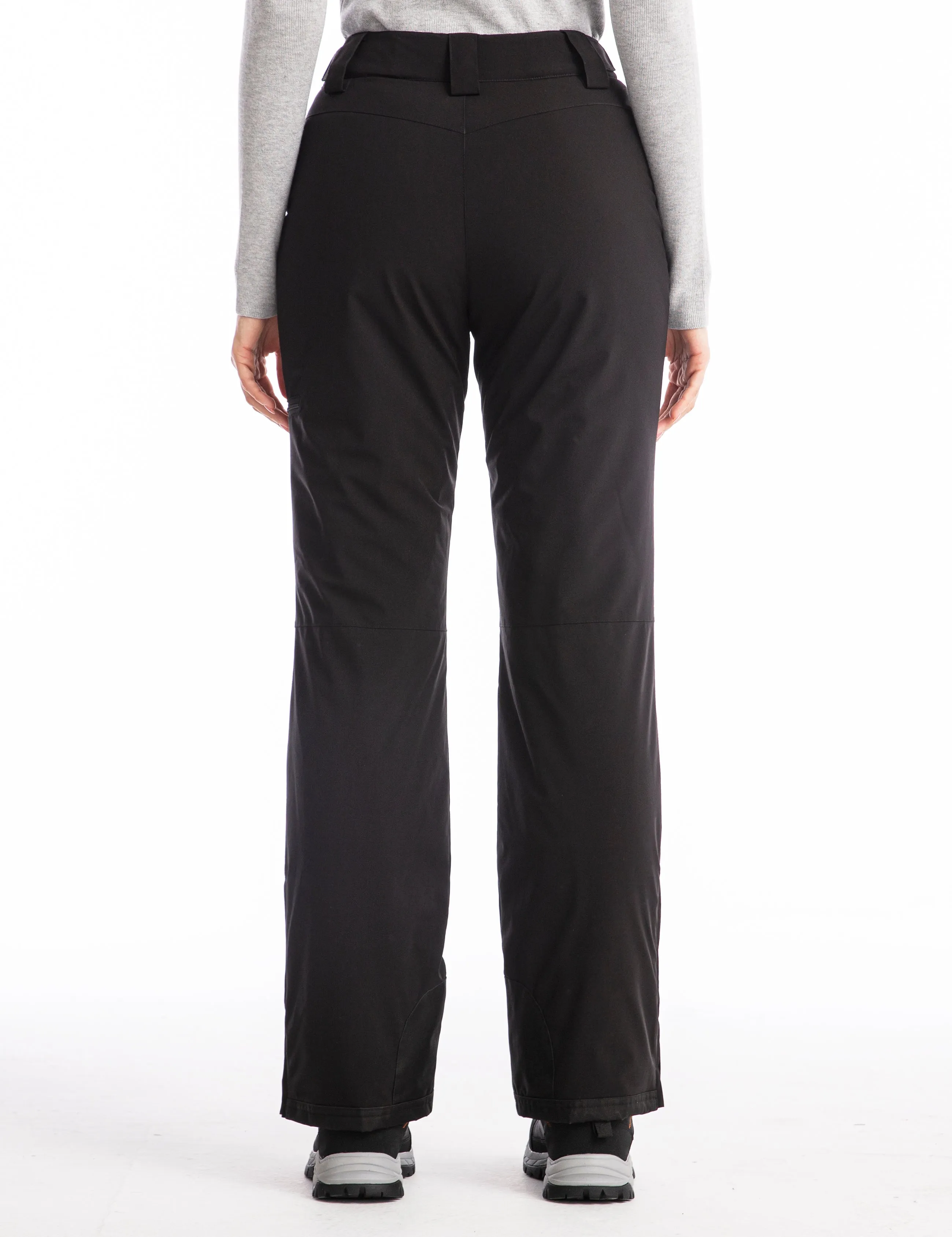 iCreek Womens Snow Pants Insulated Winter Warm Snow Trousers Sports Windproof Outdoor（ Black）