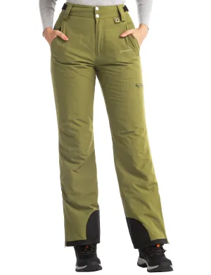 iCreek Womens Snow Pants Insulated Winter Warm Snow Trousers Sports Windproof Outdoor（Olive Green）