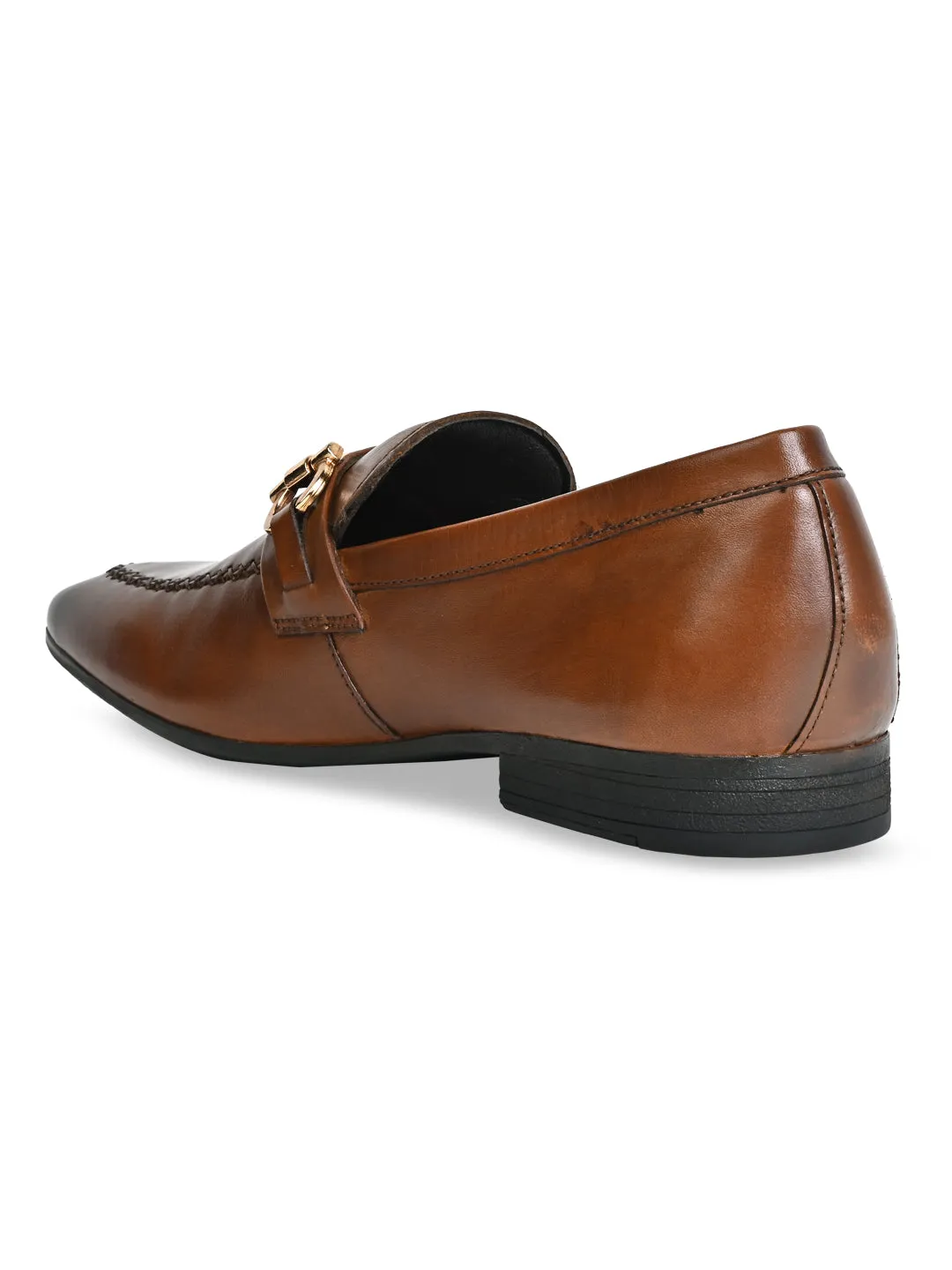 Imperio By Regal Tan Men Formal Leather Buckled Slip Ons