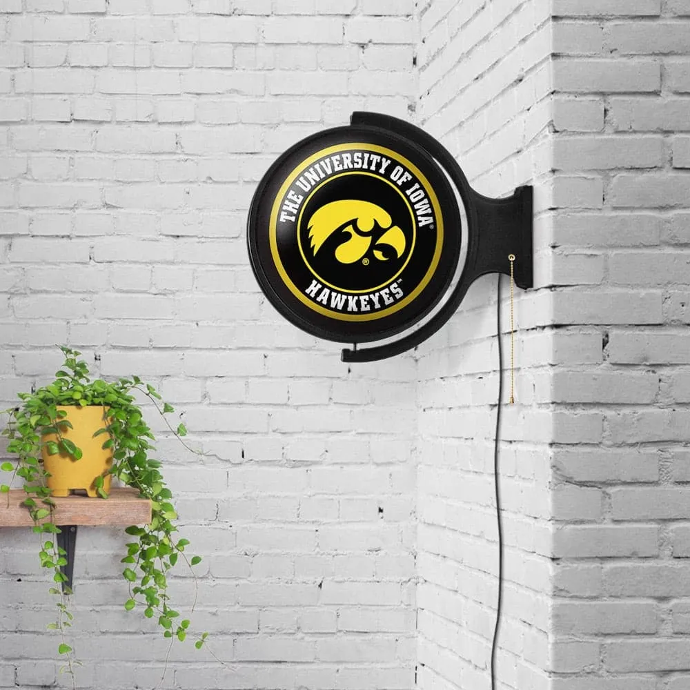 Iowa Hawkeyes: Original Round Rotating Lighted Wall Sign