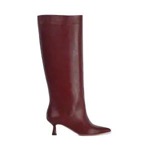 Jane Leather Boots | Wine