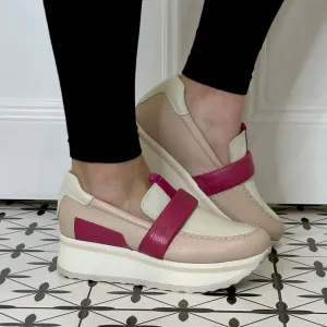 Jose Saenz Sporty Leather Loafer 3523-BG-ROSE FUXIA