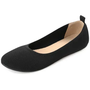 Journee Collection Womens Shoes Jersie Knit Foldable Round Toe Slip On Dress Flats (Black, 11 Wide)