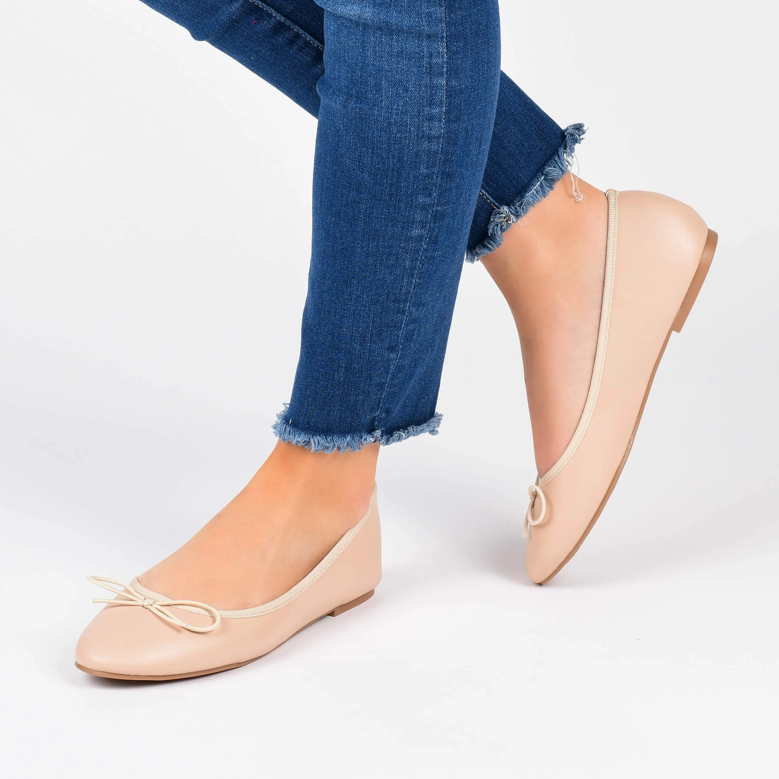 Journee Collection Women's Vika Slip On Round Toe Ballet Dress Flats - Pewter - 10 Wide