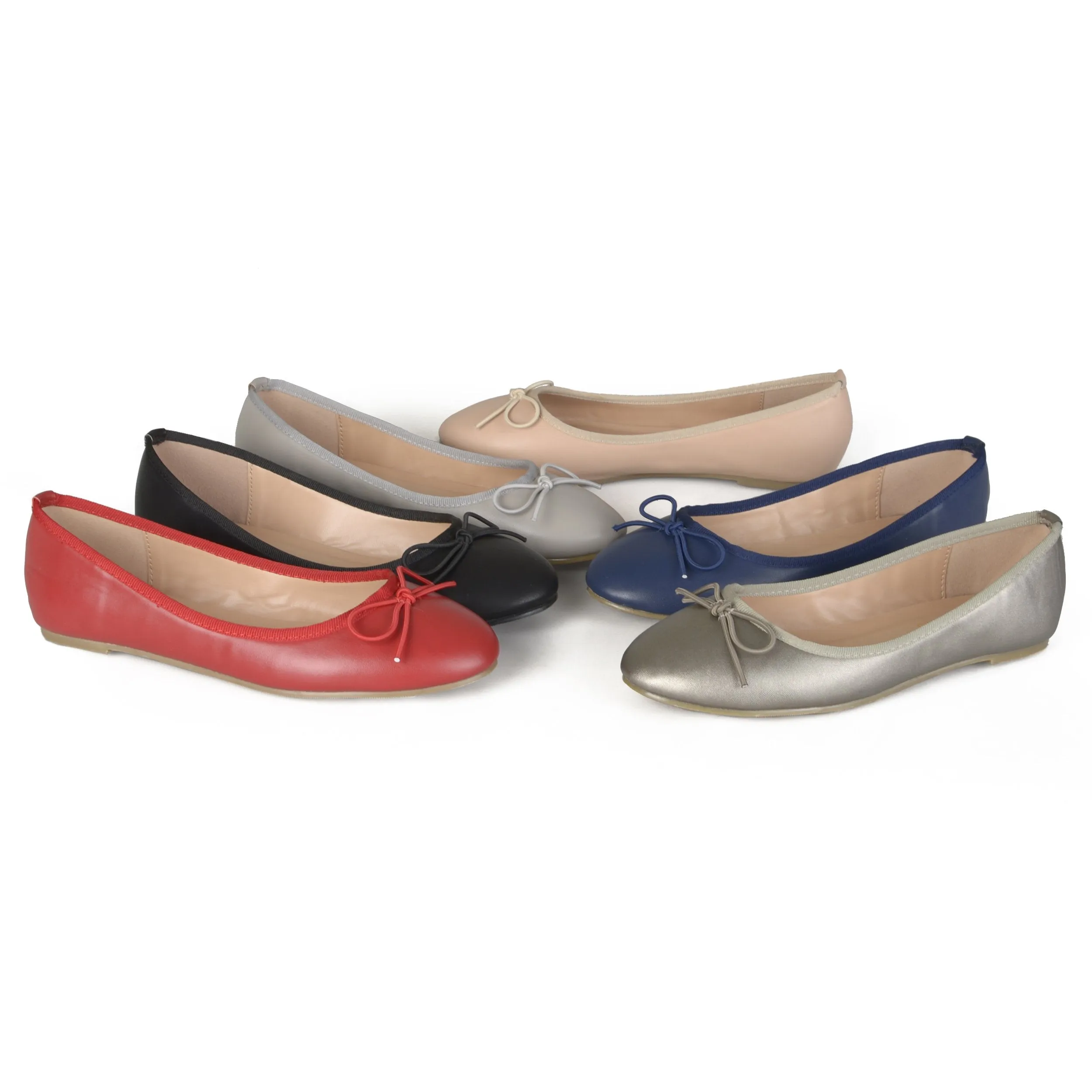 Journee Collection Women's Vika Slip On Round Toe Ballet Dress Flats - Pewter - 10 Wide
