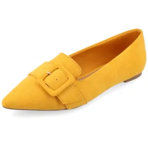 Journee Womens Audrey Slip On Pointed Toe Loafer Dress Flats