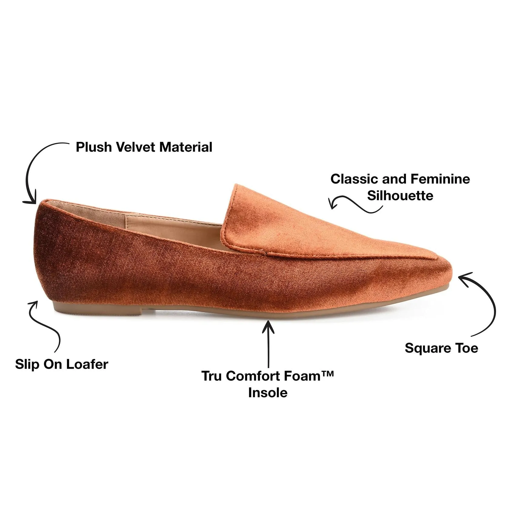 Journee Women's Comfort Foam Silas Dress Flats Brown, 7.5 - Like New