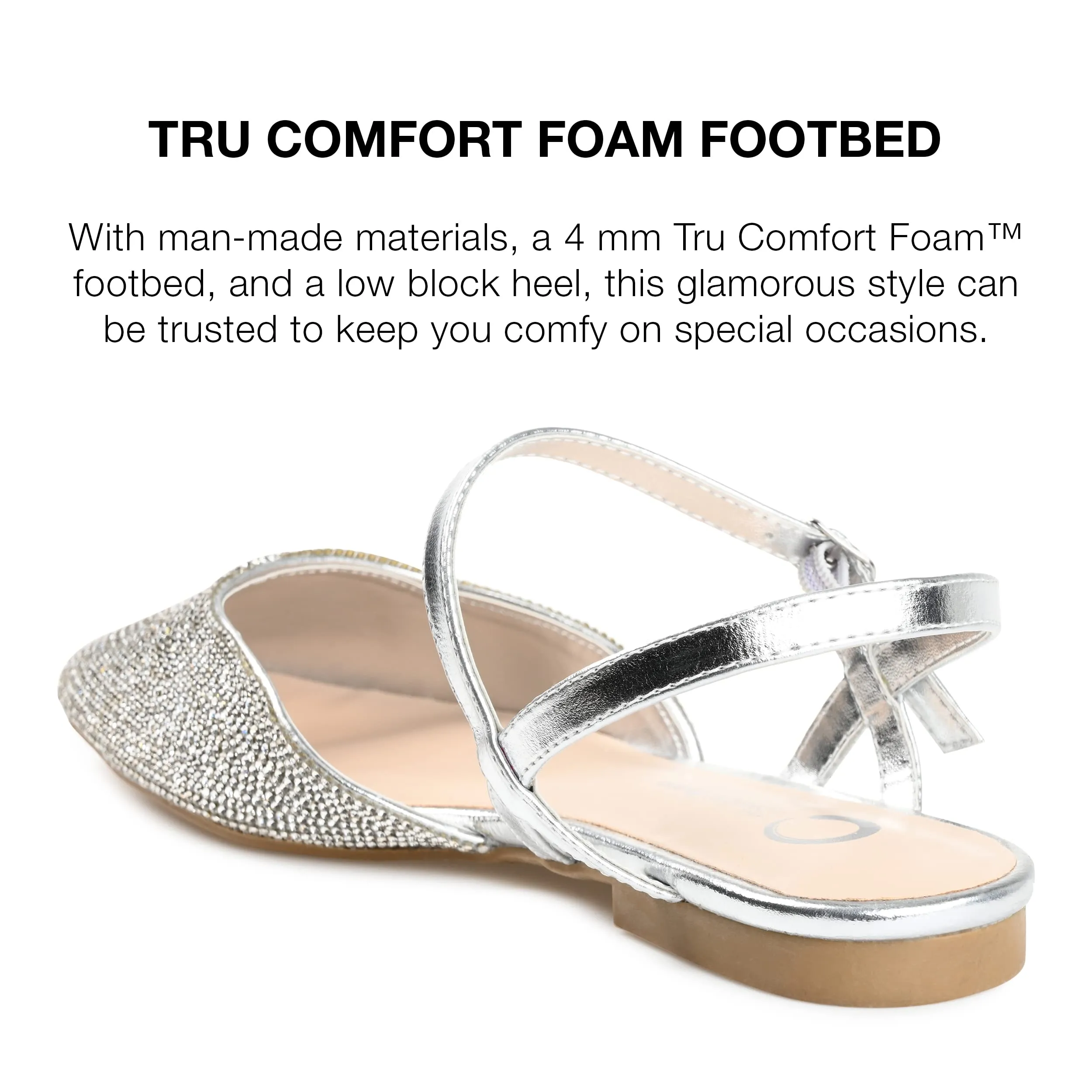 Journee Womens Nysha Tru Comfort Foam Buckle Square Toe Ballet Evening Dress Flats