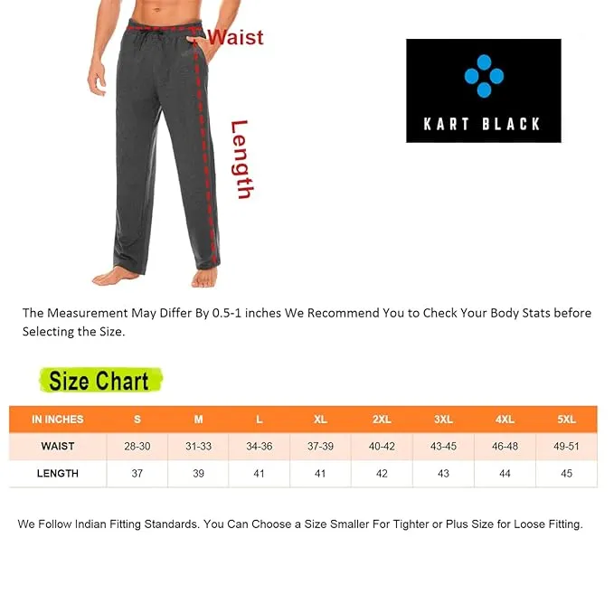Kart Black Men's Printed Track Pants | Black Melange Color Track Pant | Andra - Black