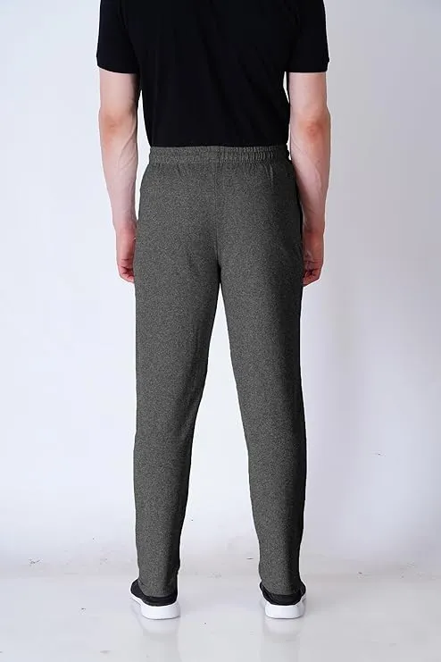 Kart Black Men's Printed Track Pants | Black Melange Color Track Pant | Andra - Black
