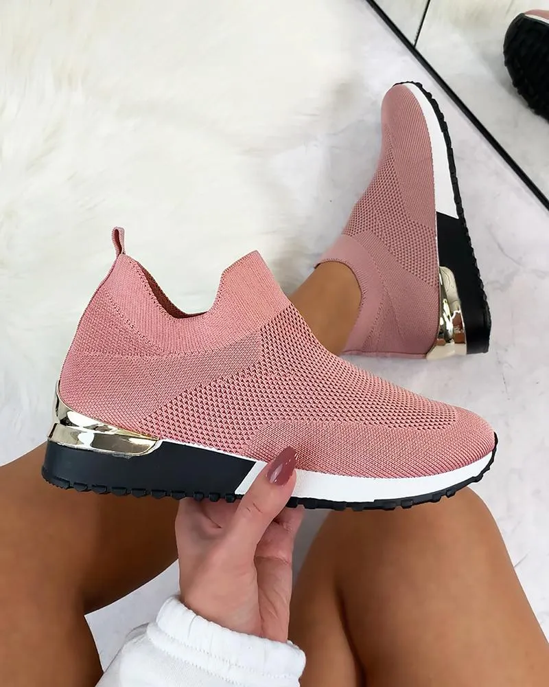KB Elegant Elastic Slip-on Flat Shoes