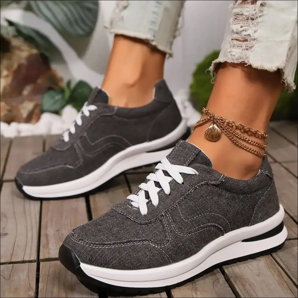 Lace Up Canvas Athletic Shoes: Sporty & Stylish