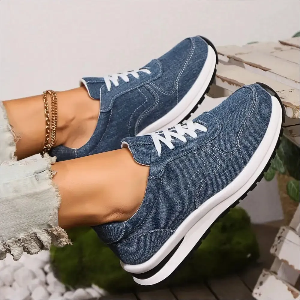 Lace Up Canvas Athletic Shoes: Sporty & Stylish