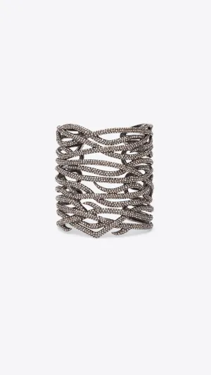 Large Silver Oxidized Cuff