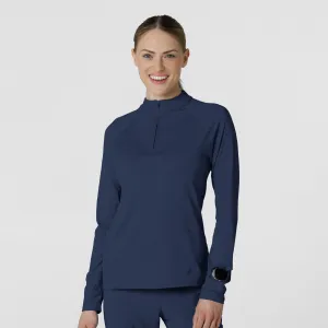 Layers 2239 Watch Window Quarter Zip Scrub Top Navy