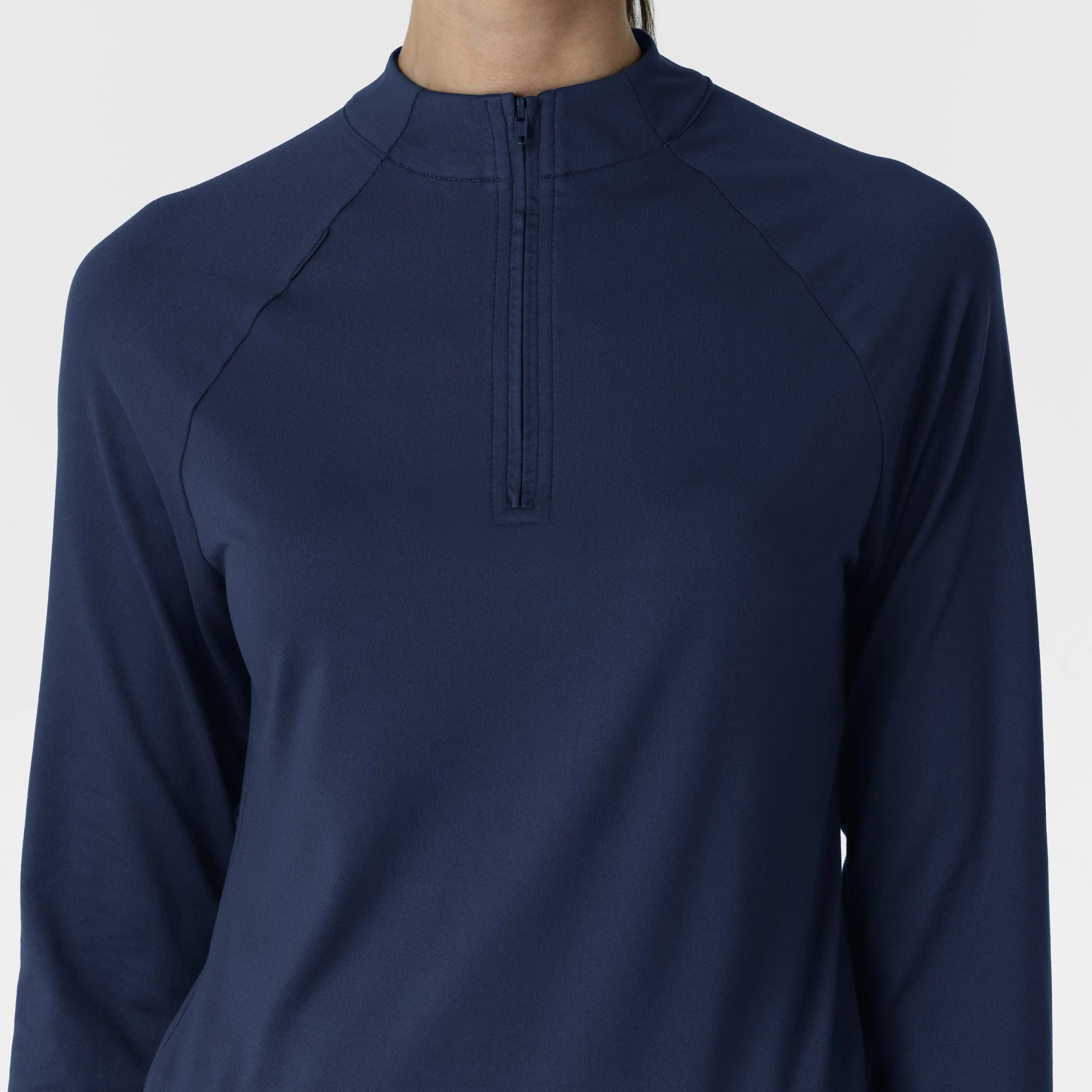 Layers 2239 Watch Window Quarter Zip Scrub Top Navy