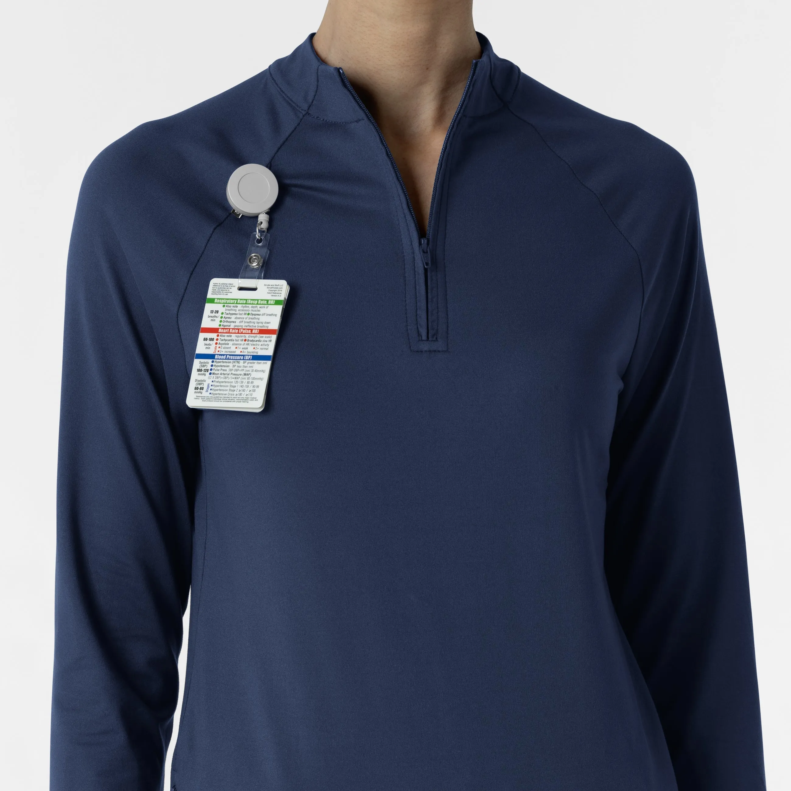 Layers 2239 Watch Window Quarter Zip Scrub Top Navy