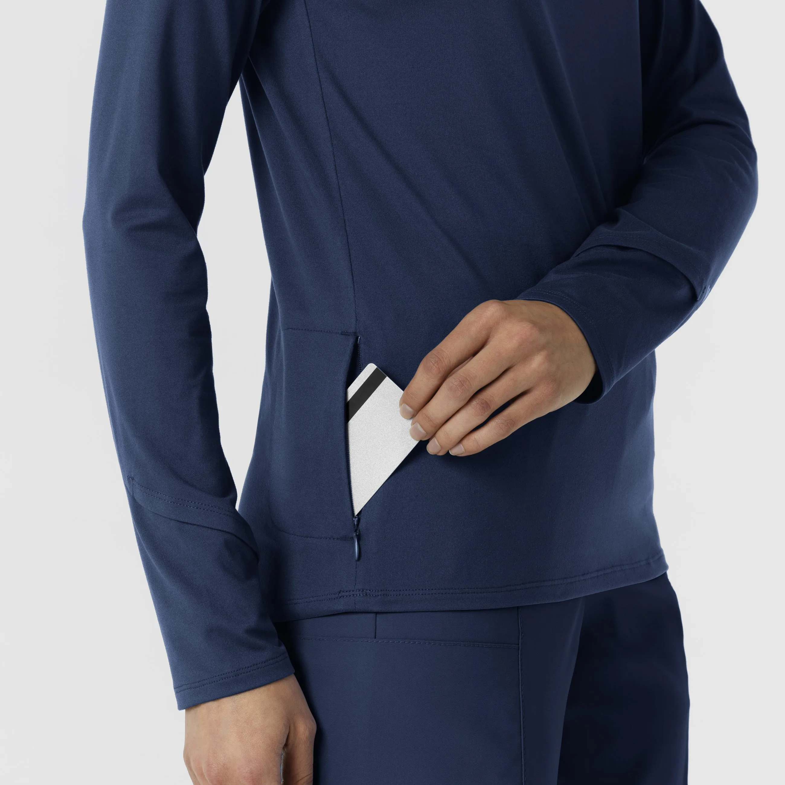 Layers 2239 Watch Window Quarter Zip Scrub Top Navy