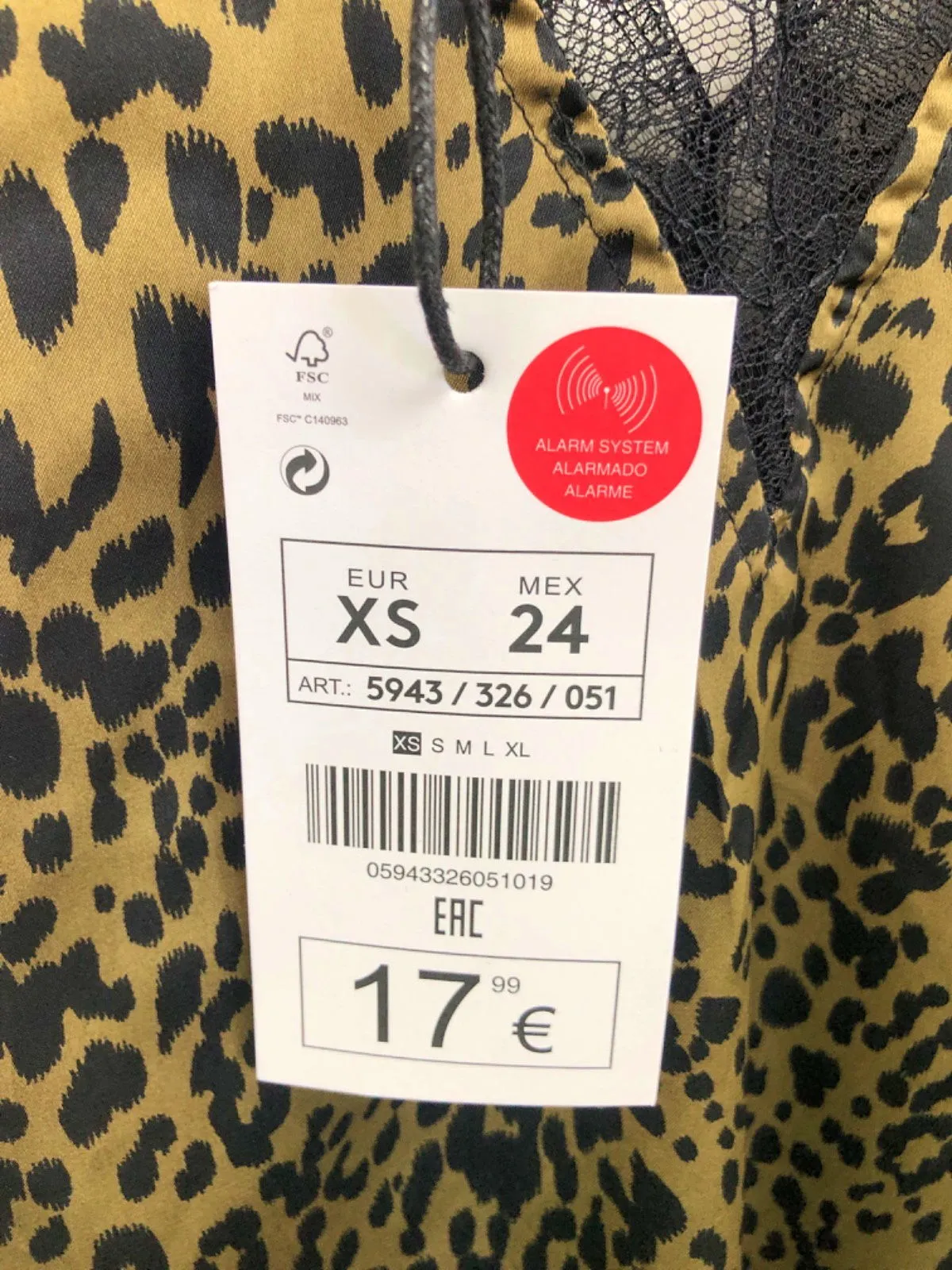 Lefties Leopard Print Slip Dress XS