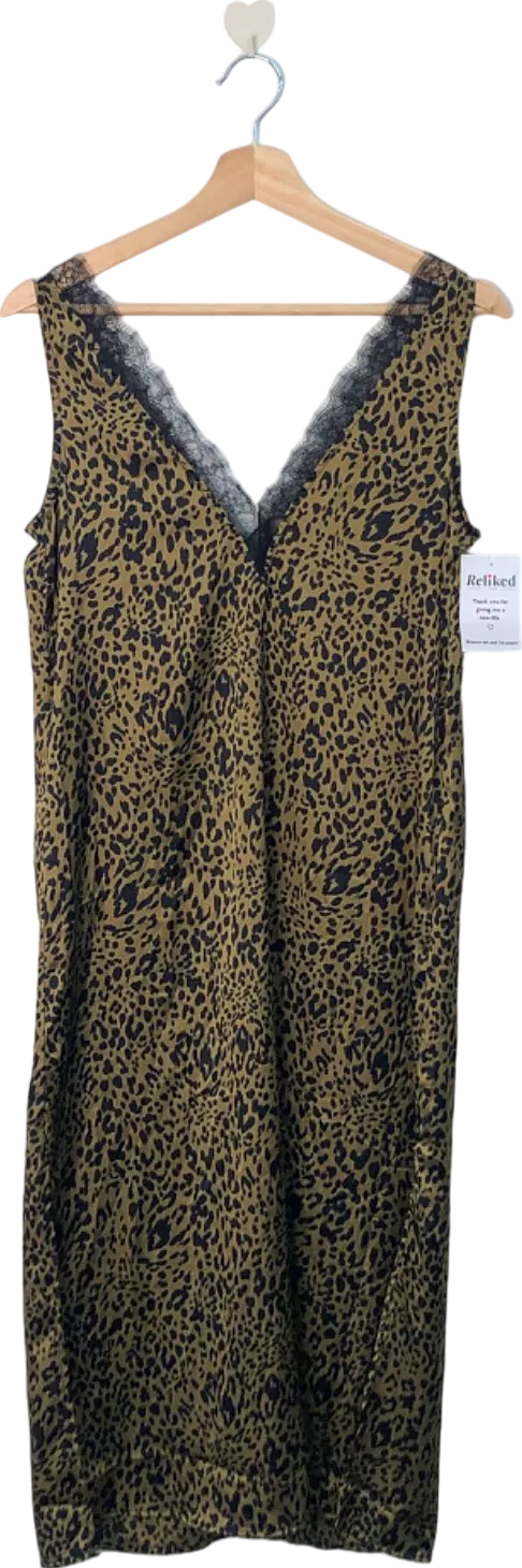 Lefties Leopard Print Slip Dress XS