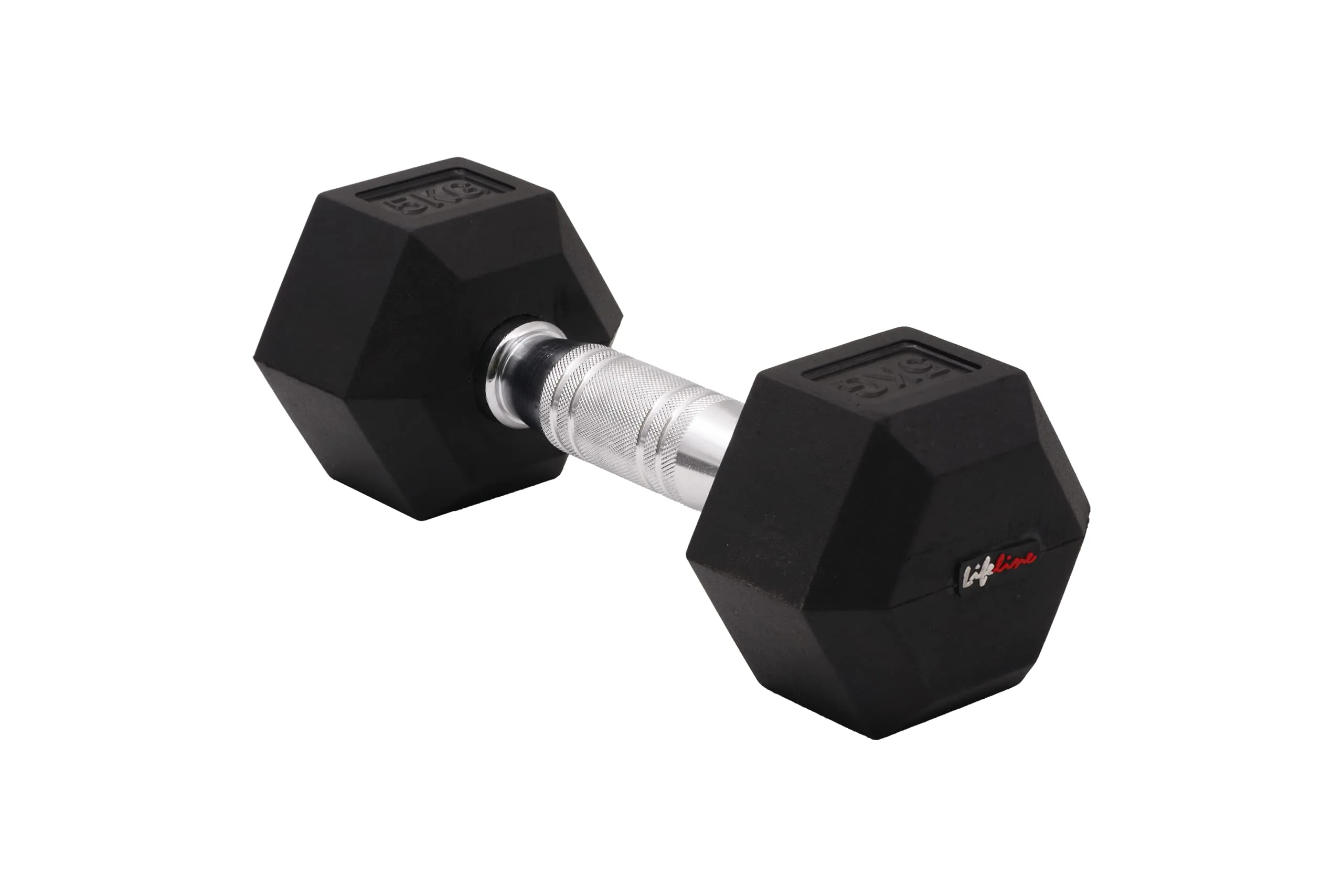 Lifeline 20 Kg Hexa Dumbbell Set Ideal for Home Gym Exercise Workout for Men & Women, Cast Iron Rubber Coated Encased, Perfect for Home Fitness- Pack of 2