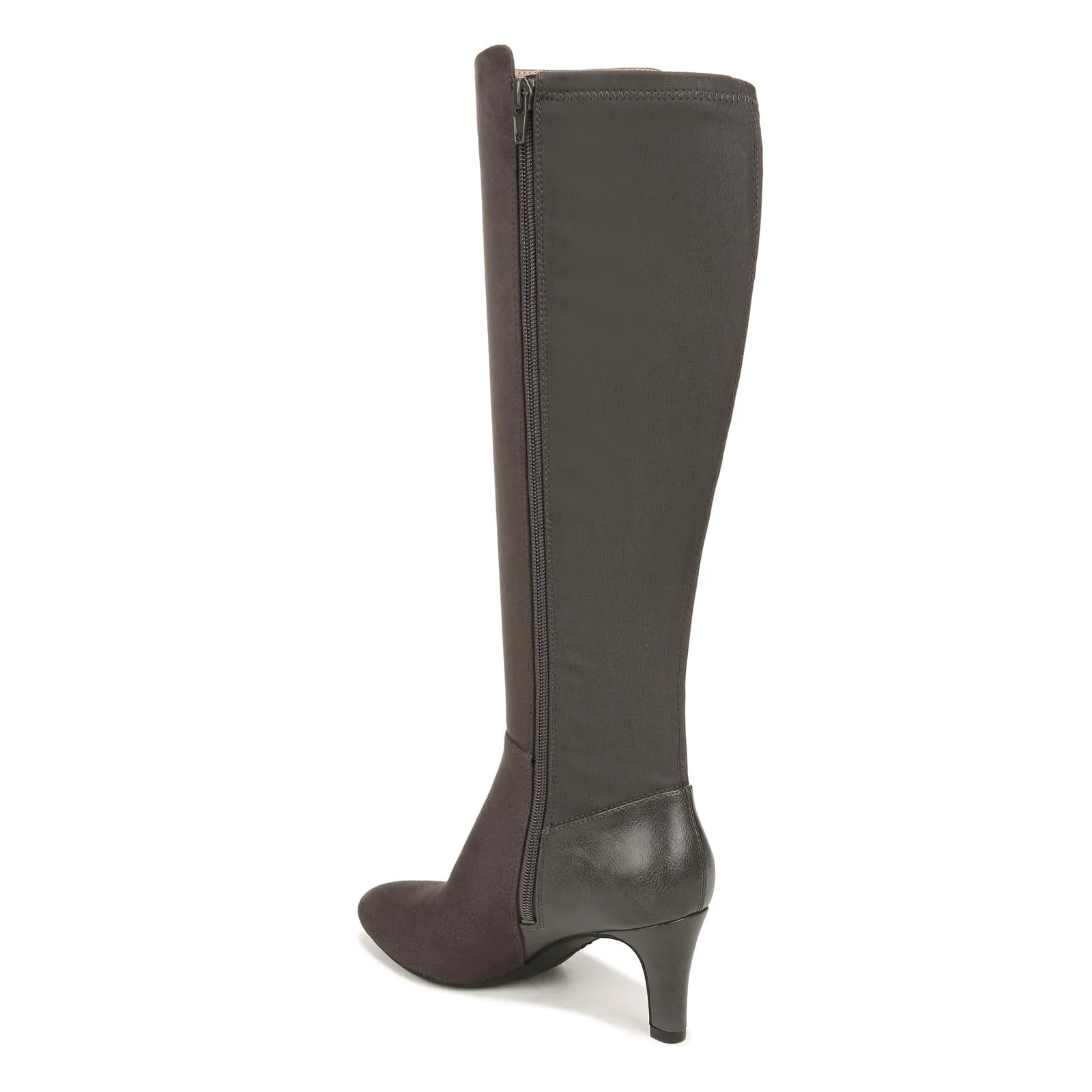 LifeStride Womens Gracie High Heeled Tall Boots Stone Grey 7 W