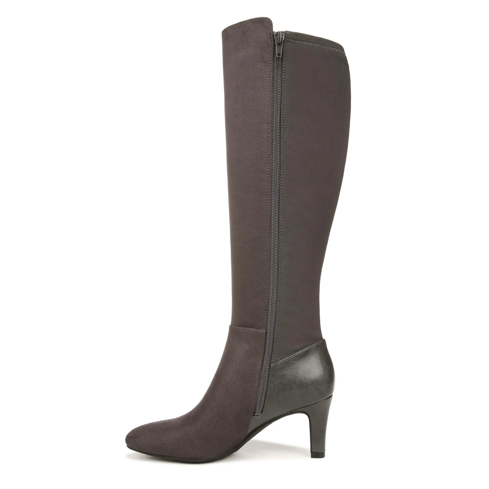 LifeStride Womens Gracie High Heeled Tall Boots Stone Grey 7 W