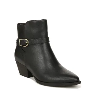 LifeStride Womens Roxanne Western Block Heeled Ankle Booties Black Smooth 6 M