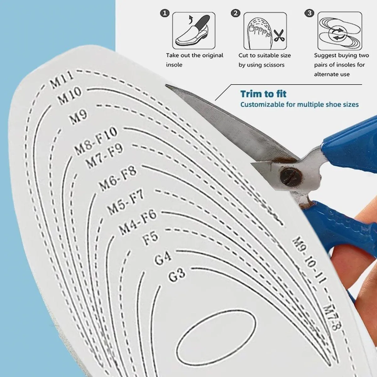 Lightweight Memory Foam Insoles Unisex All Day Comfort Shoe Inserts Arch Support